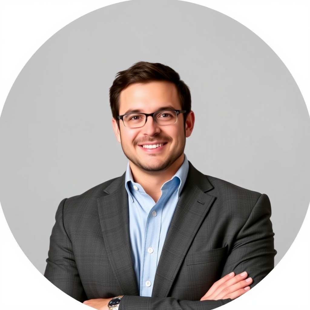 Professional headshot of David Thompson, Operations Specialist with Master's in Industrial Engineering, wearing business casual attire and displaying confident leadership presence